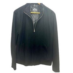 Express Men Black Wool Zip Up Jacket Coat Sz M Oc